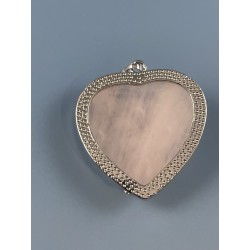Pendentif coeur et roses Quartz rose