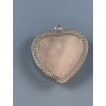 Pendentif coeur et roses Quartz rose