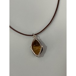 Pendentif navette oeil de tigre