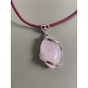 Pendentif navette quartz rose