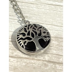 Porte-clés arbre de vie et améthyste