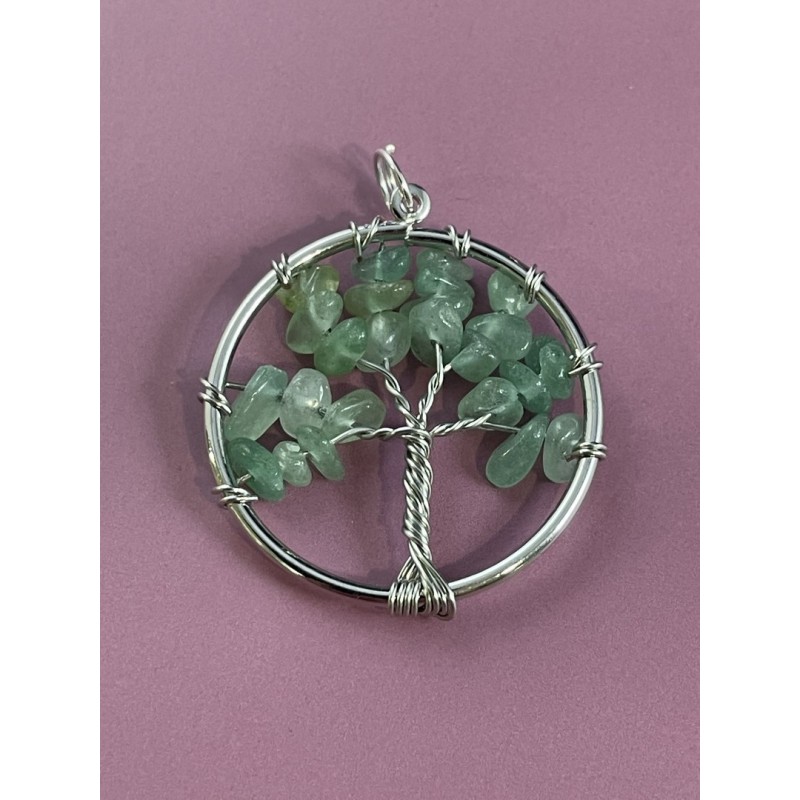 Pendentif arbre de vie et pierres