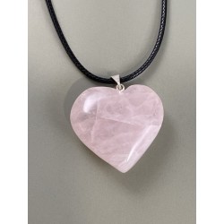 Pendentif coeur quartz rose