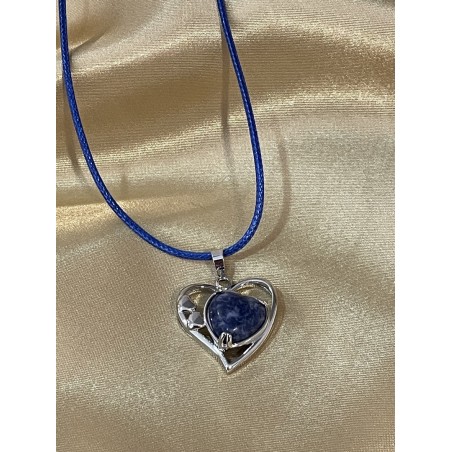 Pendentif coeur swing en Sodalite