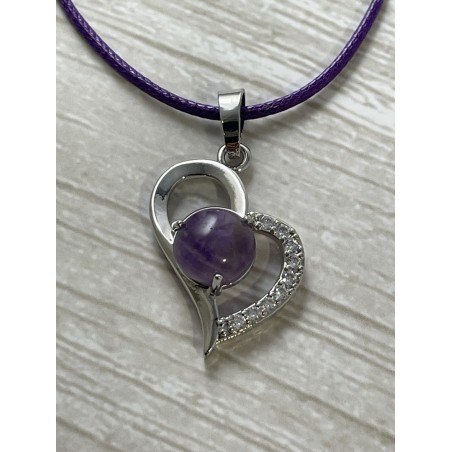 Pendentif coeur swing en Améthyste