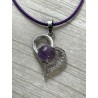Pendentif coeur swing en Améthyste