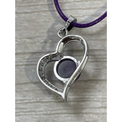 Pendentif coeur swing en Améthyste