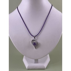 Pendentif coeur swing en Améthyste