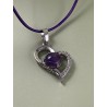 Pendentif coeur swing en Améthyste