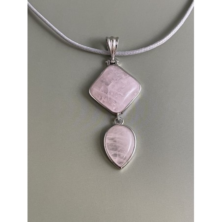Pendentif fantaisie en quartz rose