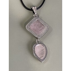 Pendentif fantaisie en quartz rose