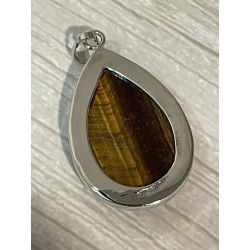 Pendentif serti oeil de tigre