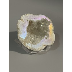 Géode de quartz Angel Aura, reflets arc en ciel.