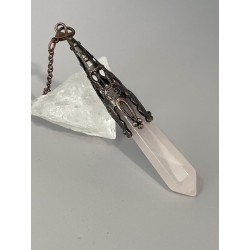Pendule quartz rose pointe allongée