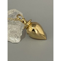 Pendule goutte, avec collerette, en laiton, couleur or.
