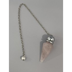 Pendule facetté + chambre quartz rose