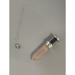 Pendule pointe quartz rose et shungite