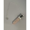 Pendule pointe quartz rose et shungite