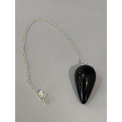 Pendule en forme de cône, en obsidienne noire.