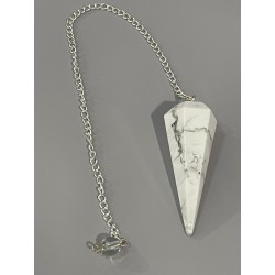 Pendule à facettes, en howlite.