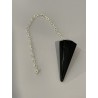 Pendule à facettes, en obsidienne noire.