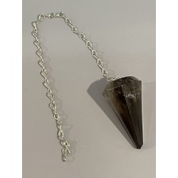 Pendule à facettes, en quartz fumé.
