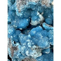 Hémimorphite bleue cristallisée zoomée