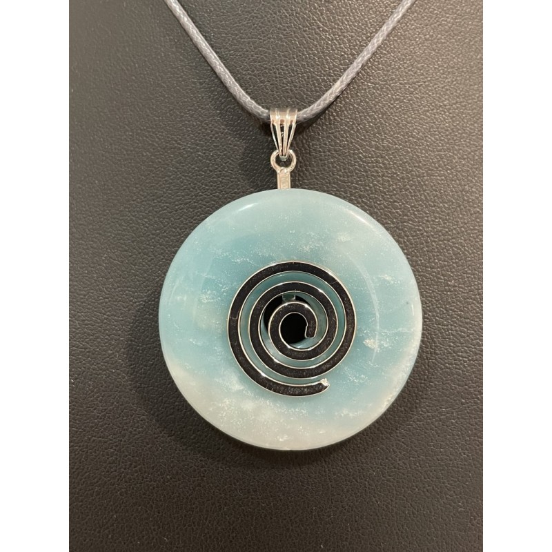 Pendentif en amazonite, donut 40 mm