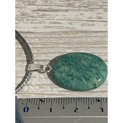 Pendentif en amazonite, attache en argent.