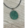 Pendentif en amazonite, attache en argent.