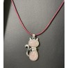 Pendentif chat et quartz rose