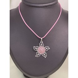 Pendentif quartz rose