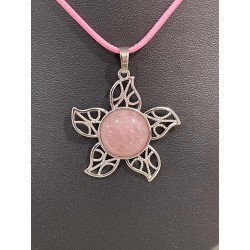 Pendentif quartz rose