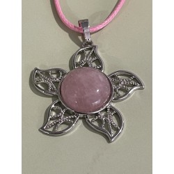Pendentif quartz rose