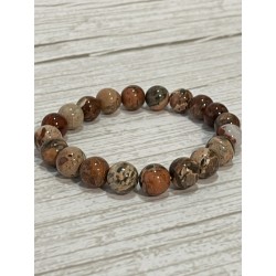 Bracelet en Jaspe bréchique 10 mm