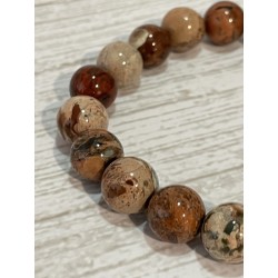 Bracelet en Jaspe bréchique 10 mm