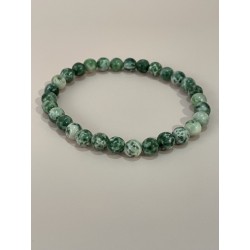Bracelet en agate arbre, perles 6 mm.