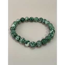 Bracelet en agate arbre, perles 8 mm.