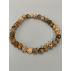 Bracelet en agate crazy lace, perles 6 mm.