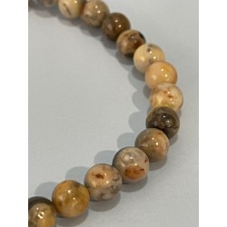 Bracelet en agate crazy lace, perles 6 mm.