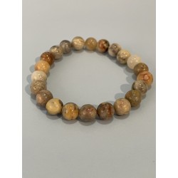 Bracelet en agate crazy lace, perles 8 mm.