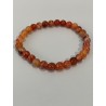 Bracelet en agate de feu, perles 6 mm.