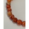 Bracelet en agate de feu, perles 6 mm.