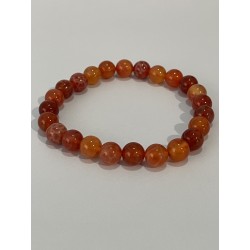 Bracelet en agate de feu, perles 8 mm.