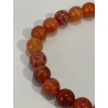 Bracelet en agate de feu, perles 8 mm.