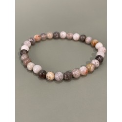 Bracelet en agate feuille de bambou, perles 6 mm.