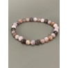 Bracelet en agate feuille de bambou, perles 6 mm.