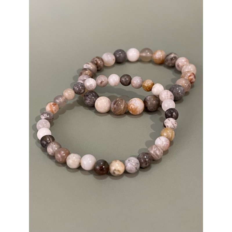 Bracelet en agate feuille de bambou