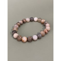 Bracelet en agate feuille de bambou, perles 8 mm.