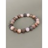 Bracelet en agate feuille de bambou, perles 8 mm.